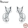 [Coupon $15 OFF $3] BAMOER Hot Sale Genuine 925 Sterling Silver Fashion Folding Fox Animal Stud Earrings Jewelry SCE526 ► Photo 1/5