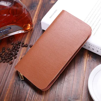 

Ougger Men's Long Wallets Male Clip PU Zipper Large Capacity Business Solid Simple Wallet Purses Clutch Bag for Money and Cards
