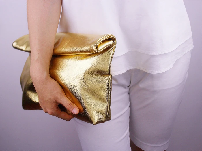 Панк Мода Обжимной складной женский клатч большой емкости дамы уличный вид матовый из искусственной кожи золотые вечерние сумки