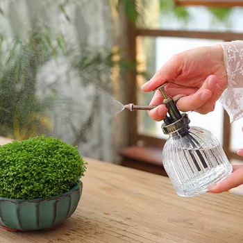 

Glass Plant Spray Bottles Flowers Retro Oil Spray Bottles With Black Trigger Stream Aromatherapy Hand Washing Bottle @C10