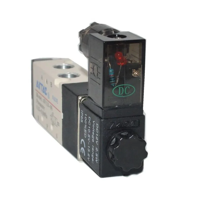 1pc DC12V 4V110-06 Solenoid Valve 5 Ports 2 Positions Durable For Air Cylinder
