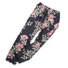 Женская пижама, одежда для сна, домашняя одежда, длина по щиколотку, штаны с цветочным принтом, полиэстер, женская одежда, штаны для сна