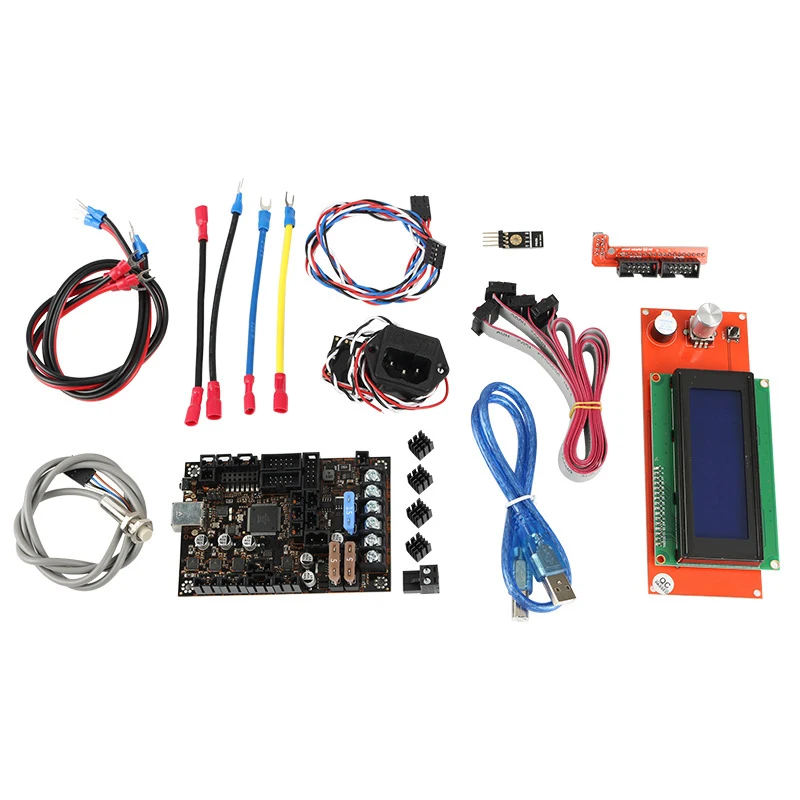 

PPYY NEW -3D Printer Einsy Rambo 1.1A Mainboard+2004 Lcd+Filament Sensor+ Pinda V2+Power Panic Board for Prusa I3 Mk3