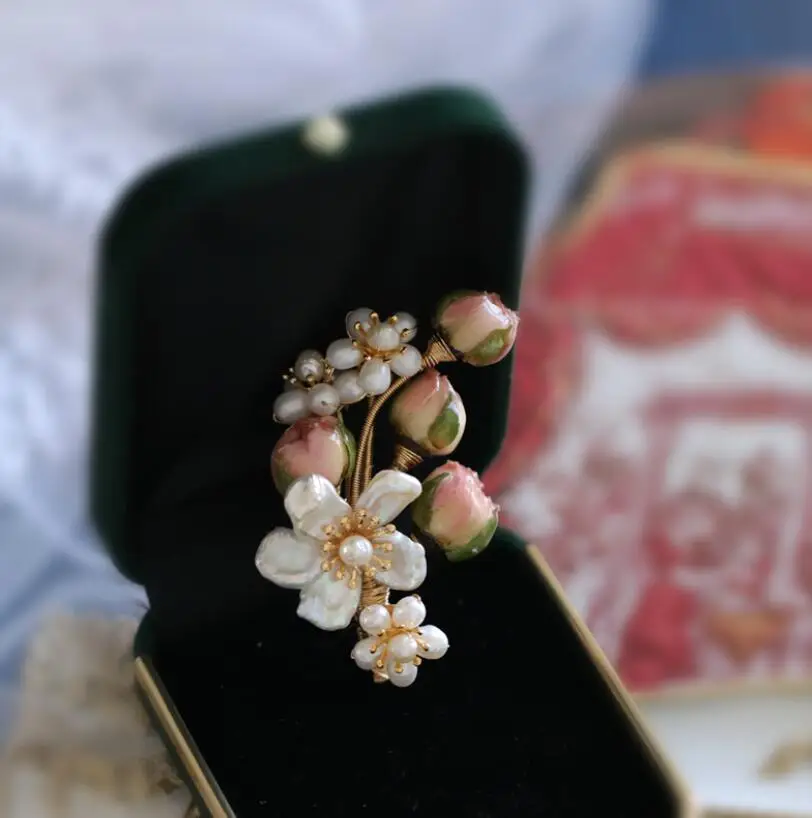 CSxjd натуральный пресноводный жемчуг украшение вечный цветок пряжка игла брошь
