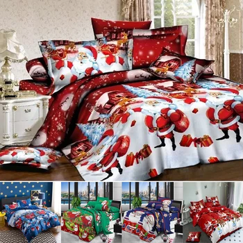 

Christmas Duvet Cover Set Christmas Santa Claus Home Textiles Red Bedding Cartoon Santa Claus Quilt Cover Queen Kids