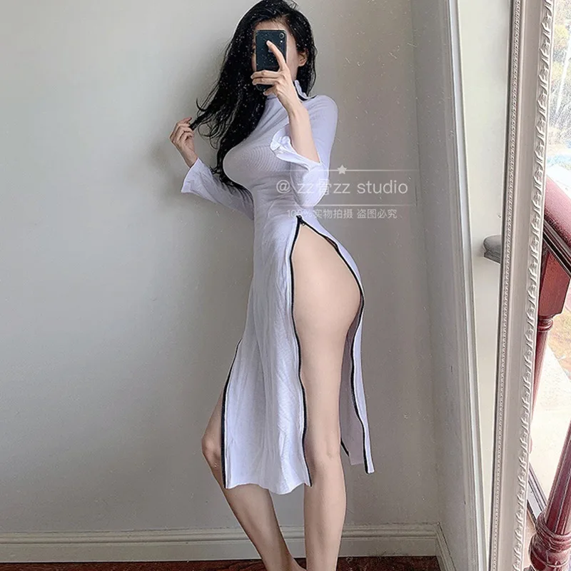 Turtleneck Zipper Split Elegant Winter Long Party Dress High Waist OL Sexy Autumn Robe Hiver Streetwear Frocks Korean Style 3I06 | Женская