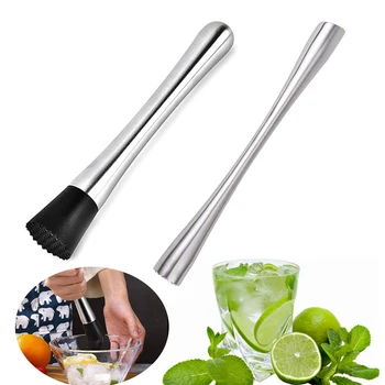 

Crushed Ice Sticks For Mojito Cocktail Swizzle Stick Stainless Steel Mashed Rod Crushing Hammer Drink Fruit Muddler Wine Tools