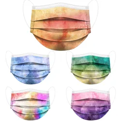 10/50Pcs Gradient Disposable Masks Child 3-Layer Non-Woven Tie-Dye Print Mascarillas Ninos Cute Cartoon Adult Breathable Mask