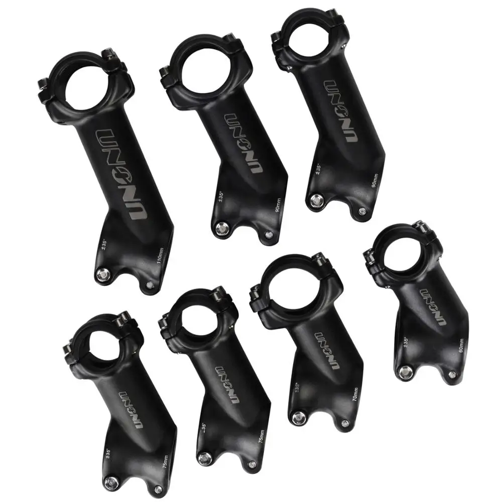 UNO Bike Stem Riser Aluminum Alloy Bicycle Handlebar Stems Black MTB Stem 35 Degree For 25.4/31.8mm Bar MTB Power Bike Parts