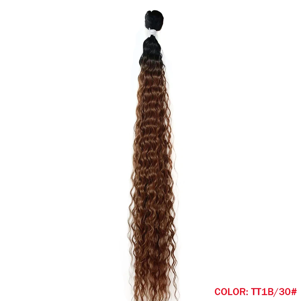 FASHION IDOL Loose Deep Wave Hair Bundles Extensions Ombre Hair Bundles 28-32Inch 120g Super Long Hair Synthetic Curly Wave Hair