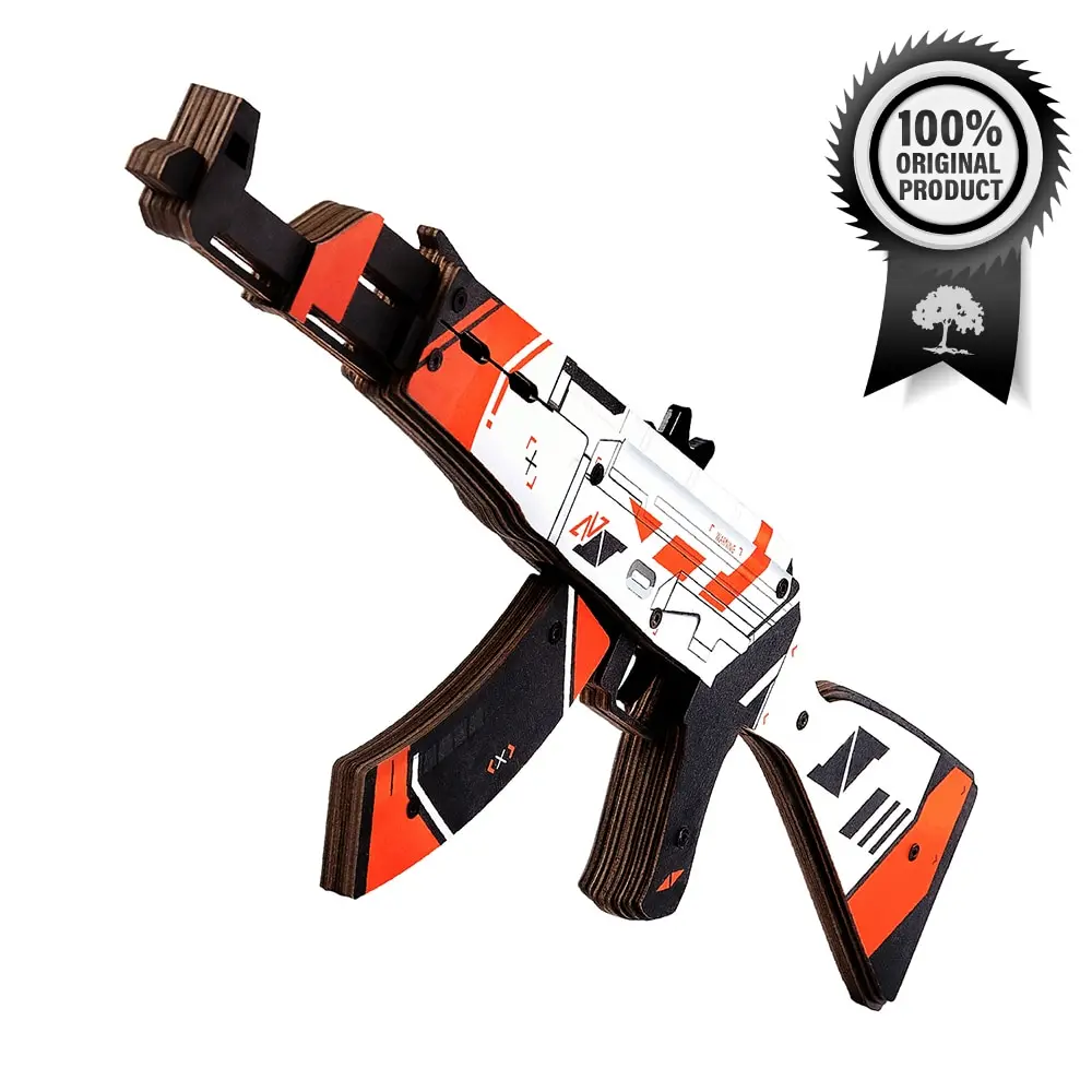 Wooden weapons AK-47 ver. 1.6 Azimov (CS:GO) VozWooden / Toy wood weapon Gift for boy (Rubber cartridges)/ - Counter-Strike v. Plaything gun (knife)