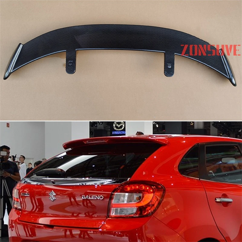 Use For Suzuki Baleno Spoiler Abs Plastic Carbon Fiber Look Hatchback