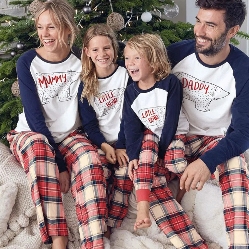 

2019 Family Matching Clothes Christmas Family Christmas Pajamas Warm Adult Kids Girls Boy Mommy Xmas Bear Sleepwear Nightwear 25