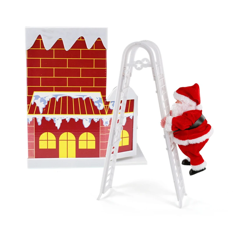 Новая электрическая лестница для скалолазания, кукла Санта-Клаус, Рождественская Поющая музыкальная двухслойная лестница, детская игрушка, Рождественские елки, украшения