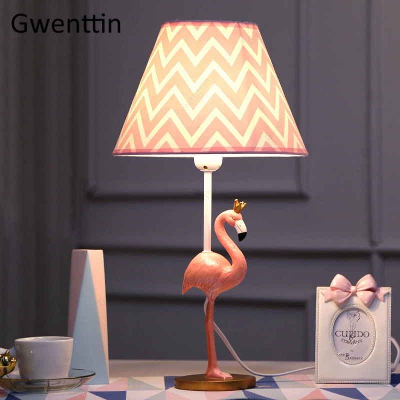Современная настольная лампа с фламинго, светодиодная подставка, Настольный светильник в виде животных, Светильники для детей, прикроватная лампа для спальни, домашний Лофт, декоративный светильник