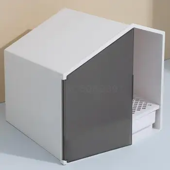 

elects Cat Products Semi-closed Cat Toilet Cat Sand Pot Anti-splash Small House Cat Sand Pot Cat Dung Pot