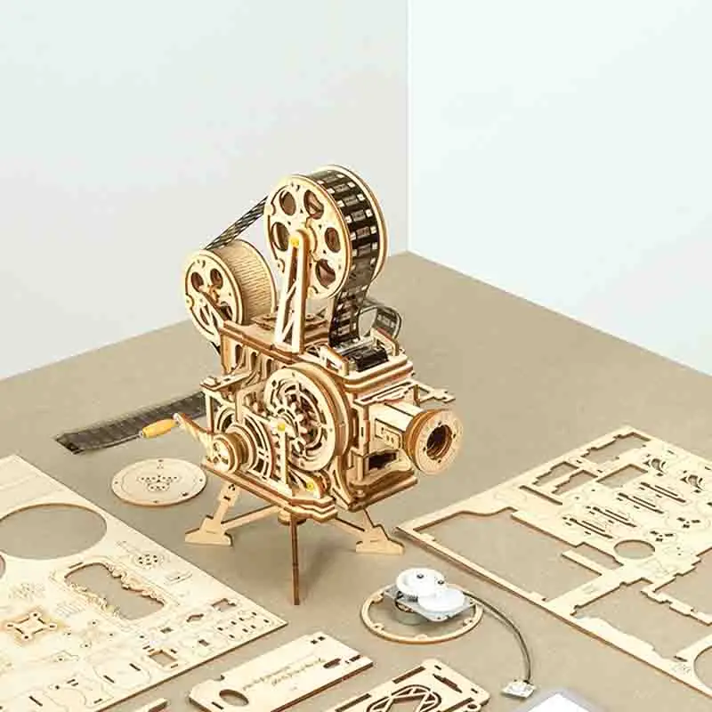 183 шт. винтажные изделия ручной работы 3D рукоятка пленка проектор игра деревянная головоломка сборка Vitascope игрушка подарок для детей и взрослых