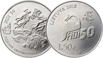 

Lithuania 2018 Vilnius University Physicist Day 1,5 Euro Commemorative Coin Genuine Euro Collection Real Original Coins