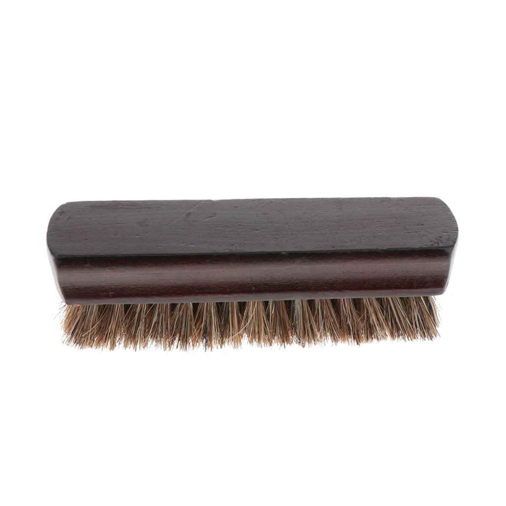 Shoe Boot Cleaning Brush Cleaner Polishing Brush With Wooden Handle Brown