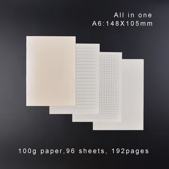 

New Planner Insert Diary Refills For A6 Size Notebook Cover Grid Ruled Blank 100g Paper Japenese Agenda