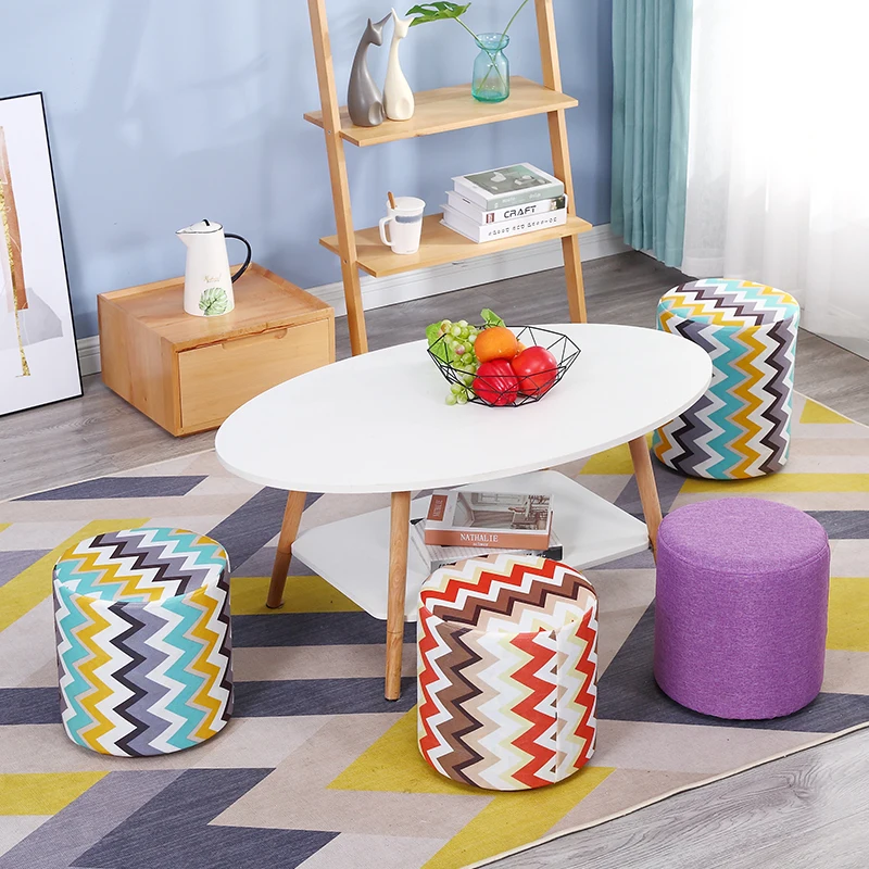 

Fashion Red blue curve art stool family chair fashionable vanity table couch adult sofa creative foot stool wood bench