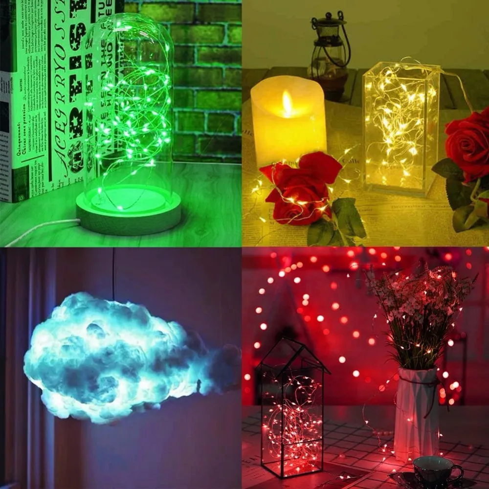 Сказочный светодиодный светильник s 10LED/M 10M 5M 2M 3XAA на батарейках праздничный для