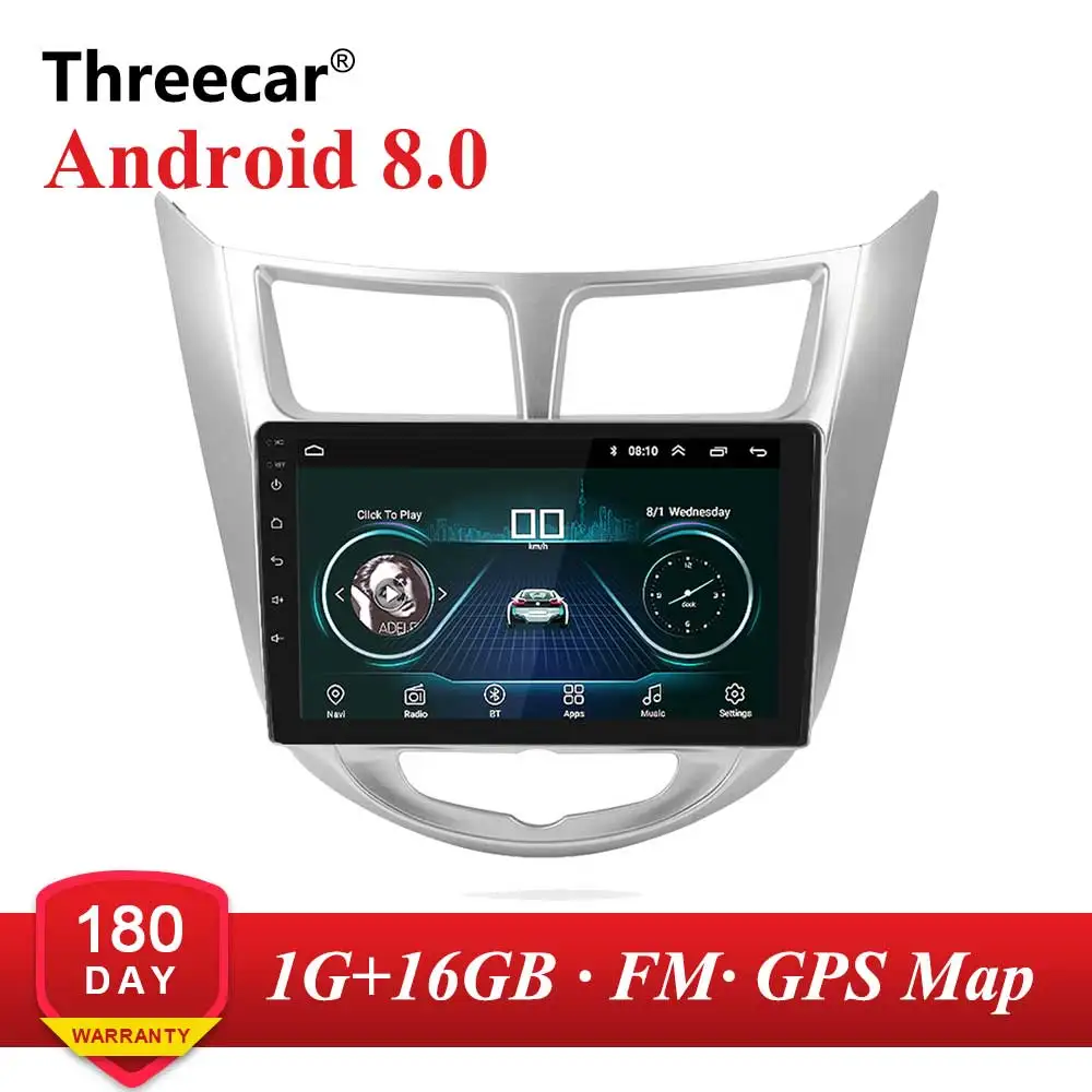 2din ips экран 3g радио Android 9,0 мультимедиа плеер навигация gps проигрыватель RDS для hyundai solaris verna Авторадио - Цвет: 1 with 16