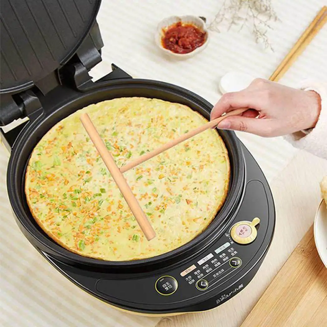 

Chinese Specialty Crepe Maker Pancake Batter Kitchen Pie Tools Wooden Rack T Shaped Spreader Color Stick Rack