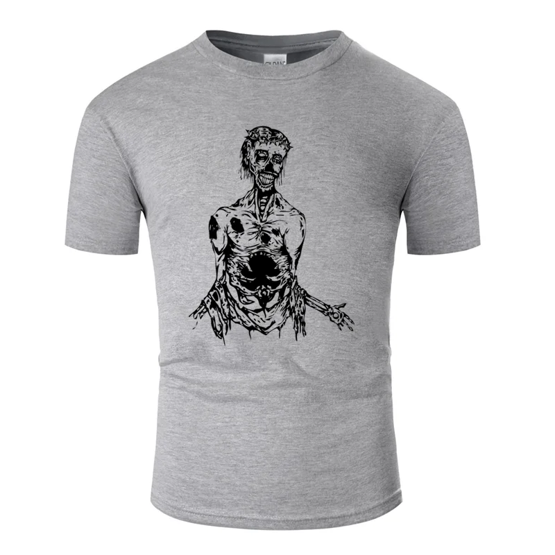 Men-Gray Креативная, дышащая, страшный демон, подарок, футболка, мужская,, тонкая, одноцветная, Мужская футболка с круглым вырезом, интересный, большой размер S~ 5xl - Цвет: Men-Gray
