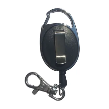 

Tying Tool Reel Fishing Multifunctional Recoil Portable Black Lanyard Pull Buckle Key Chain Release Retractable Alloy Belt Clip