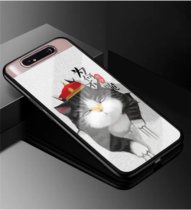 29 Для samsung Galaxy A80 чехол 6,7 ''закаленное стекло твердая задняя крышка для samsung Galaxy A90 A 80 мягкий чехол для телефона бампер - Цвет: 29