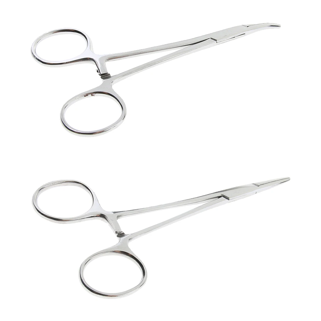 Clamp Stainless Steel Pet Medical Pet Pliers Holder Hemostatic Forceps Tweezers Straight / Curved For Pet Hair Puller