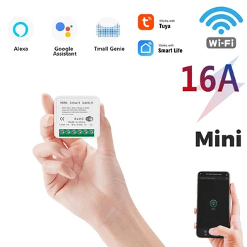 

16A MINI Wifi Smart Switch Timer Wireless Switches Smart Home Automation Compatible With Tuya Alexa Google Home Automation