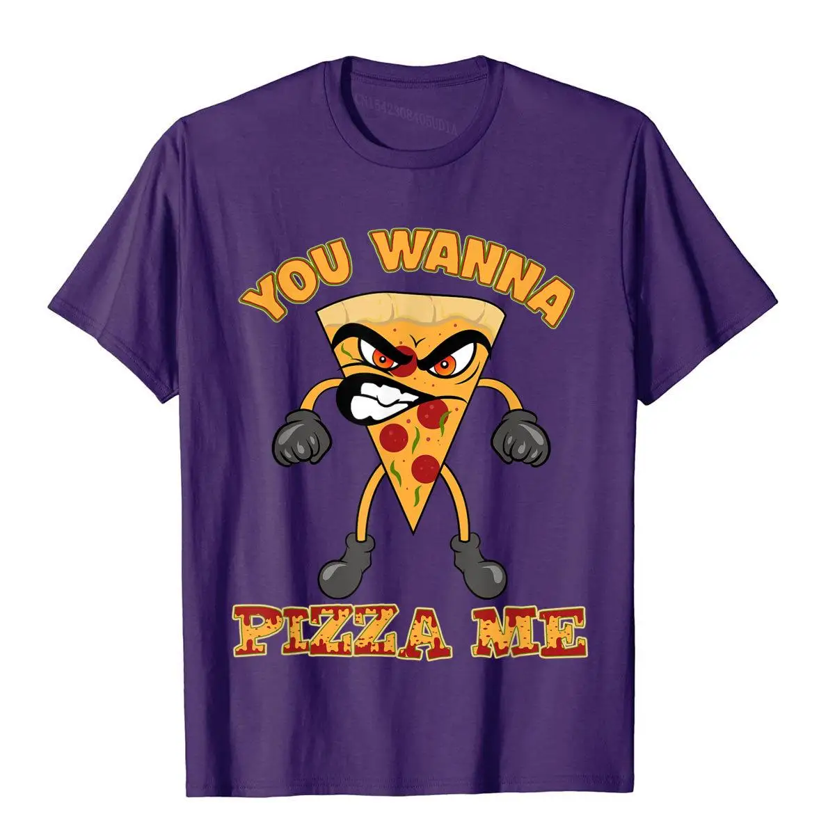 You Wanna Pizza Me T-Shirt Funny Talking Pizza Slice T-Shirt__B12810purple