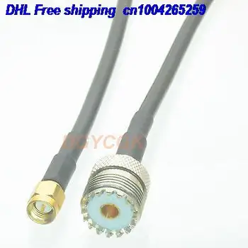 

EMS/ DHL 50pcs SMA male plug to SO239 UHF female jack straight RG58 Jumper pigtail 3FT cable 22j