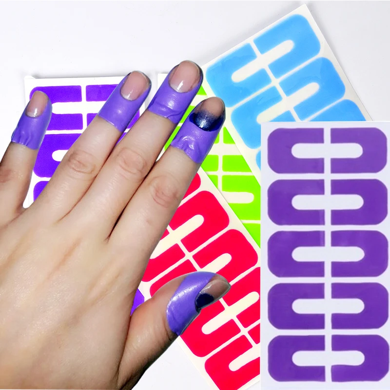 Nail tool finger peeling tape sticker anti-splash protection nail creative U-shaped fingerprint skin | Красота и здоровье
