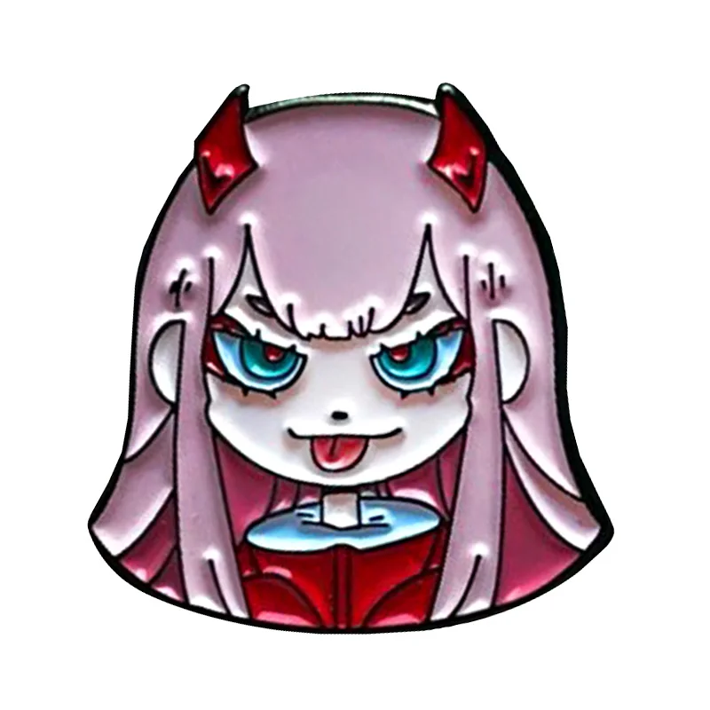 Zero Two Лацкан pin kawaii аниме девушка брошь розовый значок для волос любимая в franxx