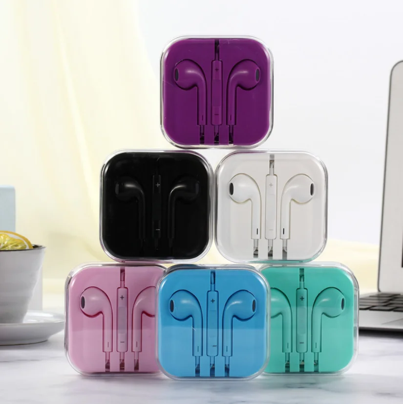 Crystal Box Hot Flat Cable Mobile Earphone For S6 Earphones in ear headset