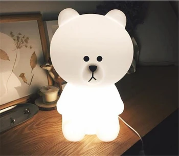 

Bed Light Baby Sleeping Light Ins Hot LED Lovely White Teddy Bear Children Baby Accompany Night Lamp Free Shipping