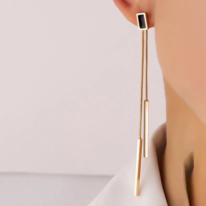 Vintage Long Tassel Geometric Square Drop Earrings For Women Korean Long Thread Dangle Earring Fashion Jewelry Oorbellen Brincos dangle earrings drop earrings long earrings crystal tassel earrings