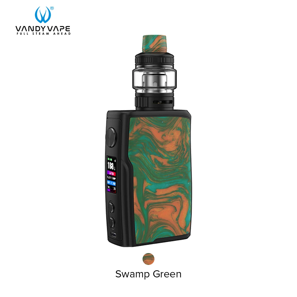 Оригинальная коробка Vandy Vape, набор с зарядкой от двух аккумуляторов 18650, 188 Вт, мод 3 мл, водостойкий стартовый набор vwell, Vs Drag 2 - Цвет: Swamp Green (Resin)
