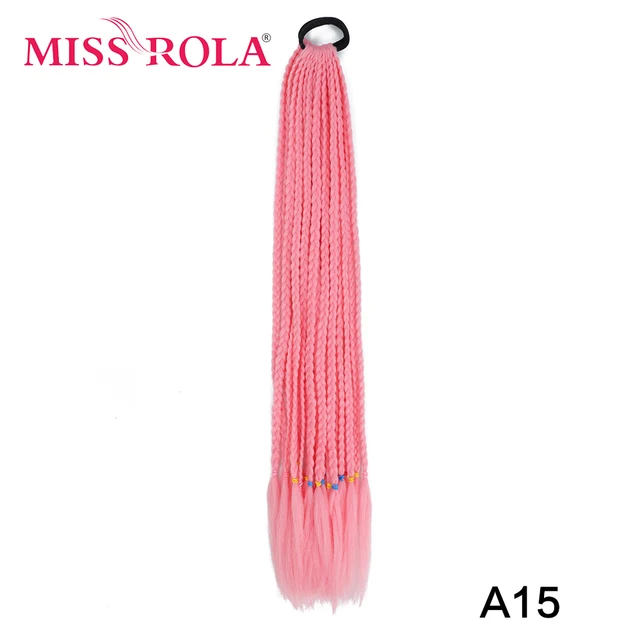 Synthetic Chignon Hair 60cm Hair Color Gradient Dirty Braided Ponytail Women Elastic Hair Rubber Band Hair Accessories Headband A15