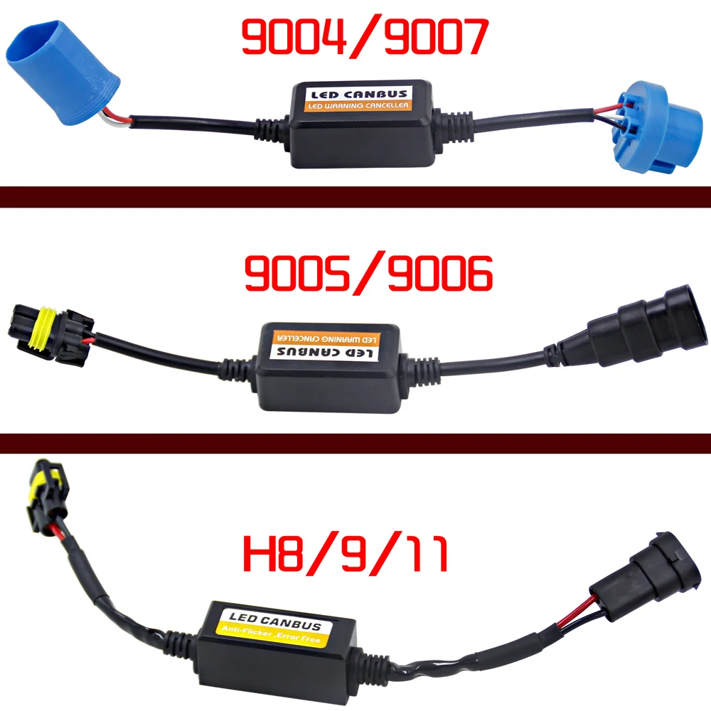 2X без ошибок Canbus для автомобиля H1 H4 H7 H11 светодиодный DRL фара Canbus подавитель предупреждений об ошибках нагрузочный резистор декодер H3 9005 9006