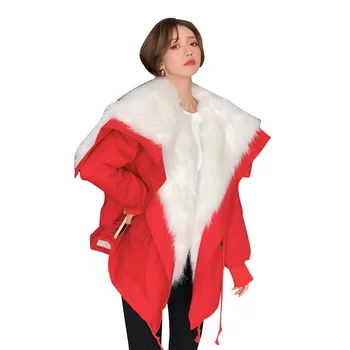 

Womens Fax Fur Coat Parkas Winter Jacket Coat Women Parka Lamb Cashmere Big Kurtka damska Thicken Warm liner Short Outerwear