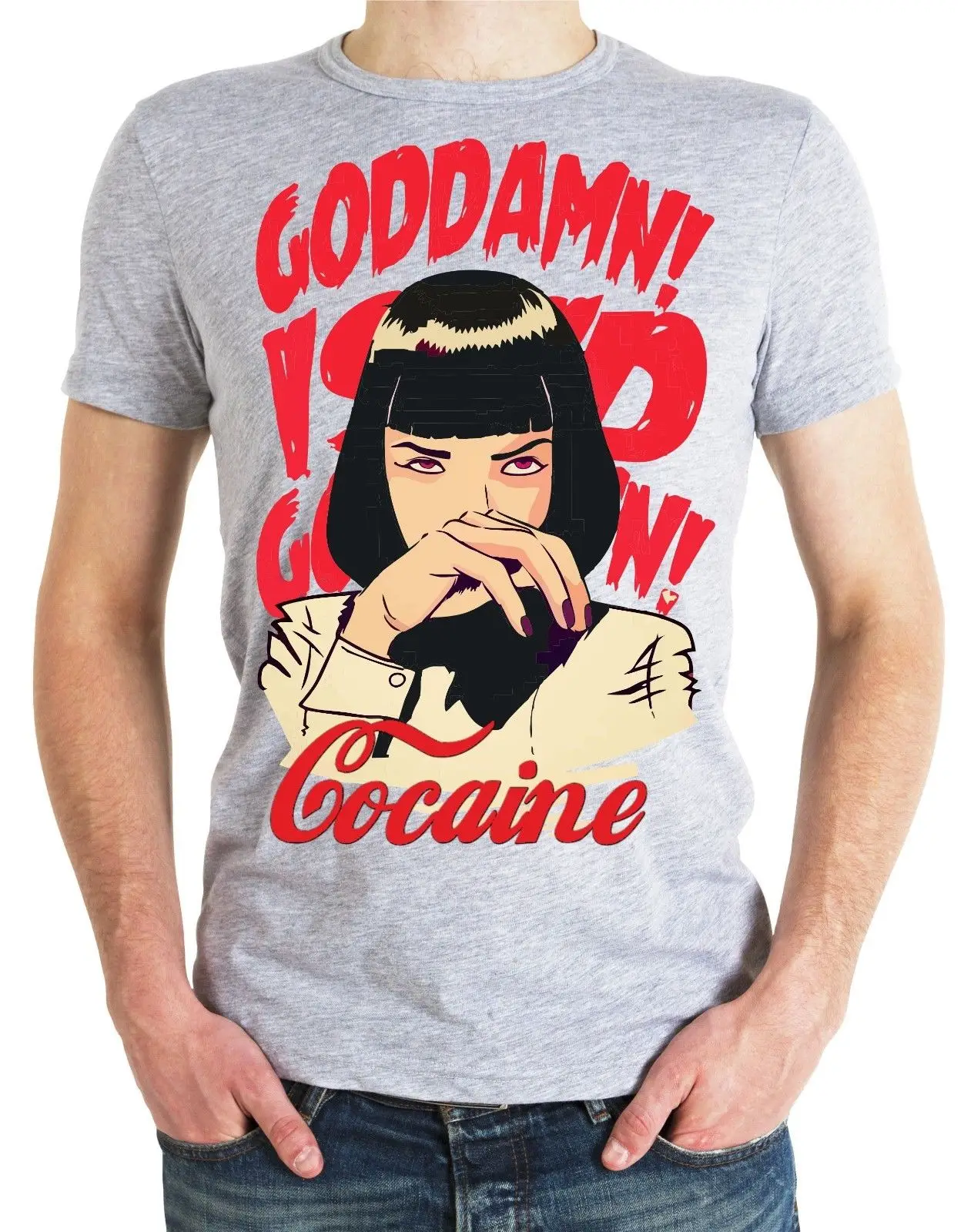 

Pulp Fiction T Shirt Inspired Mia Wallace Crime Mafia Movie Drugs Tarantino 2 T Shirts Casual Brand Clothing Cotton