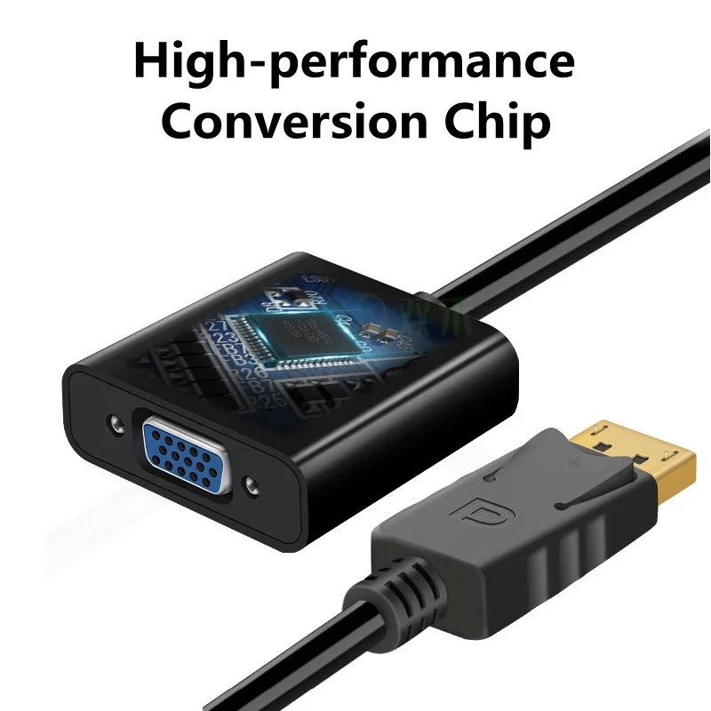 1080P DisplayPort Display Port DP Male To VGA Female Adapter Cable Converter For PC Laptop HDTV Monitor Projector 1/2/5Pcs