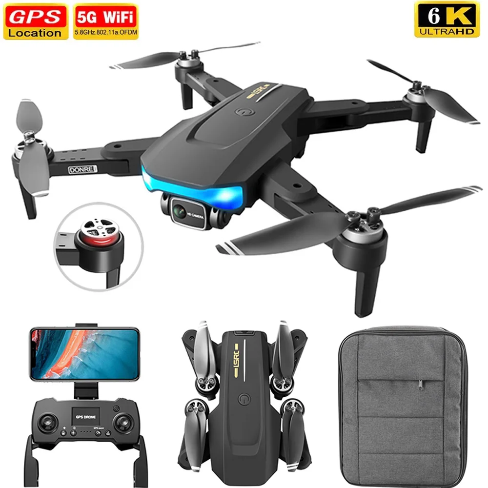 LS38 GPS Drone With 6K HD Dual Camera FPV 5G WiFi Professional Foldable Quadcopter Aerial Brushless Motor RC Helicopter Toy | Игрушки и