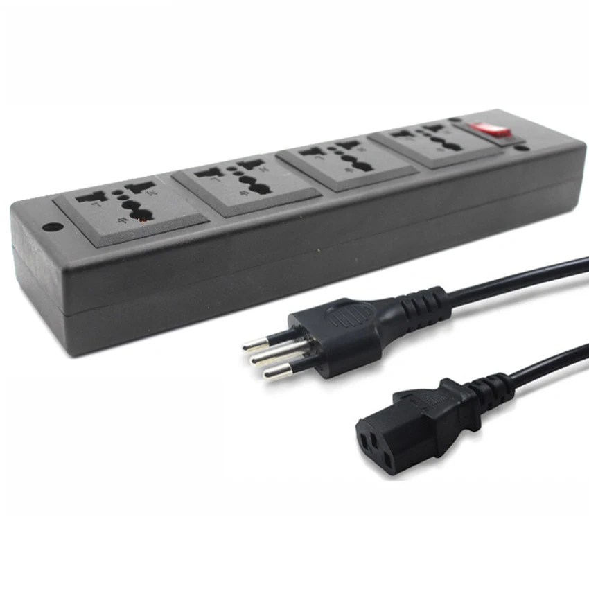 

Multifunction 250v 13a 1.5m 4 jack Universal power strip PDU outlet IEC320 plug adapter Italy Uruguay power cord converter