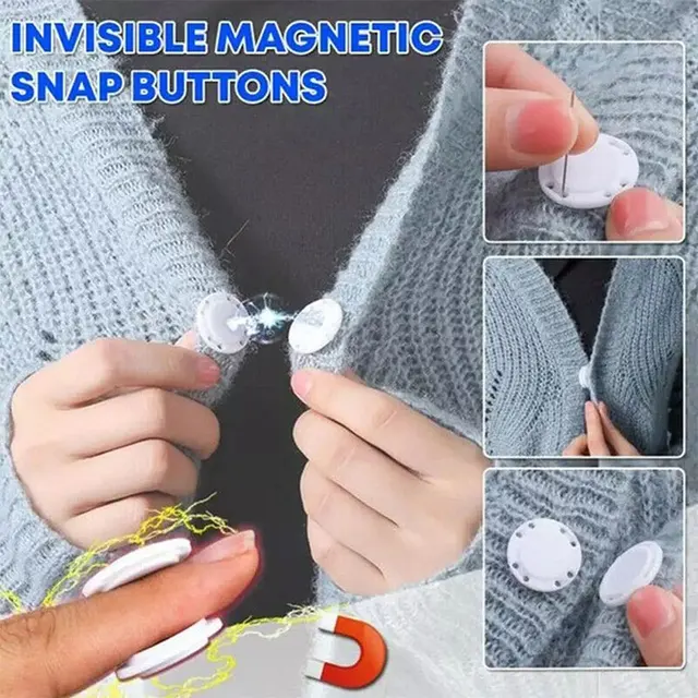 1 Pair Magnetic Snaps Clasps Invisible 8-holes Design Strong Suction Magnetic  Clothing Buttons For Coat DIY Garment Accessories - AliExpress