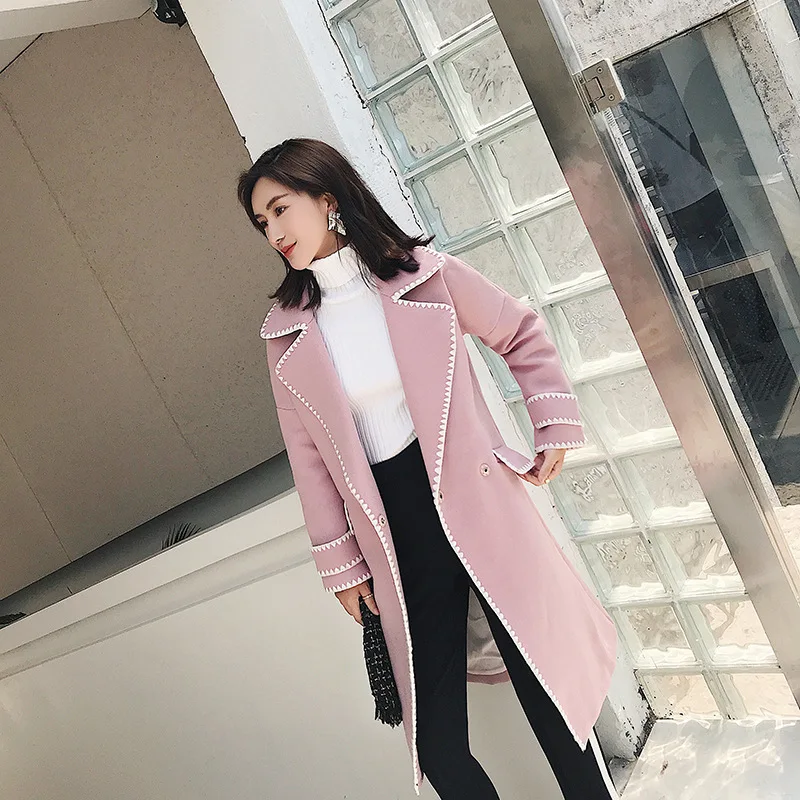 

2019 Autumn And Winter New Style Wool Duffle Coat Mid-length Woolen Jacket Women's